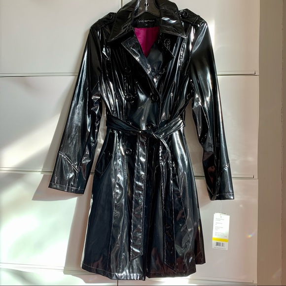 NWT Via Spiga Black Trench Coat Size M - Picture 1 of 12